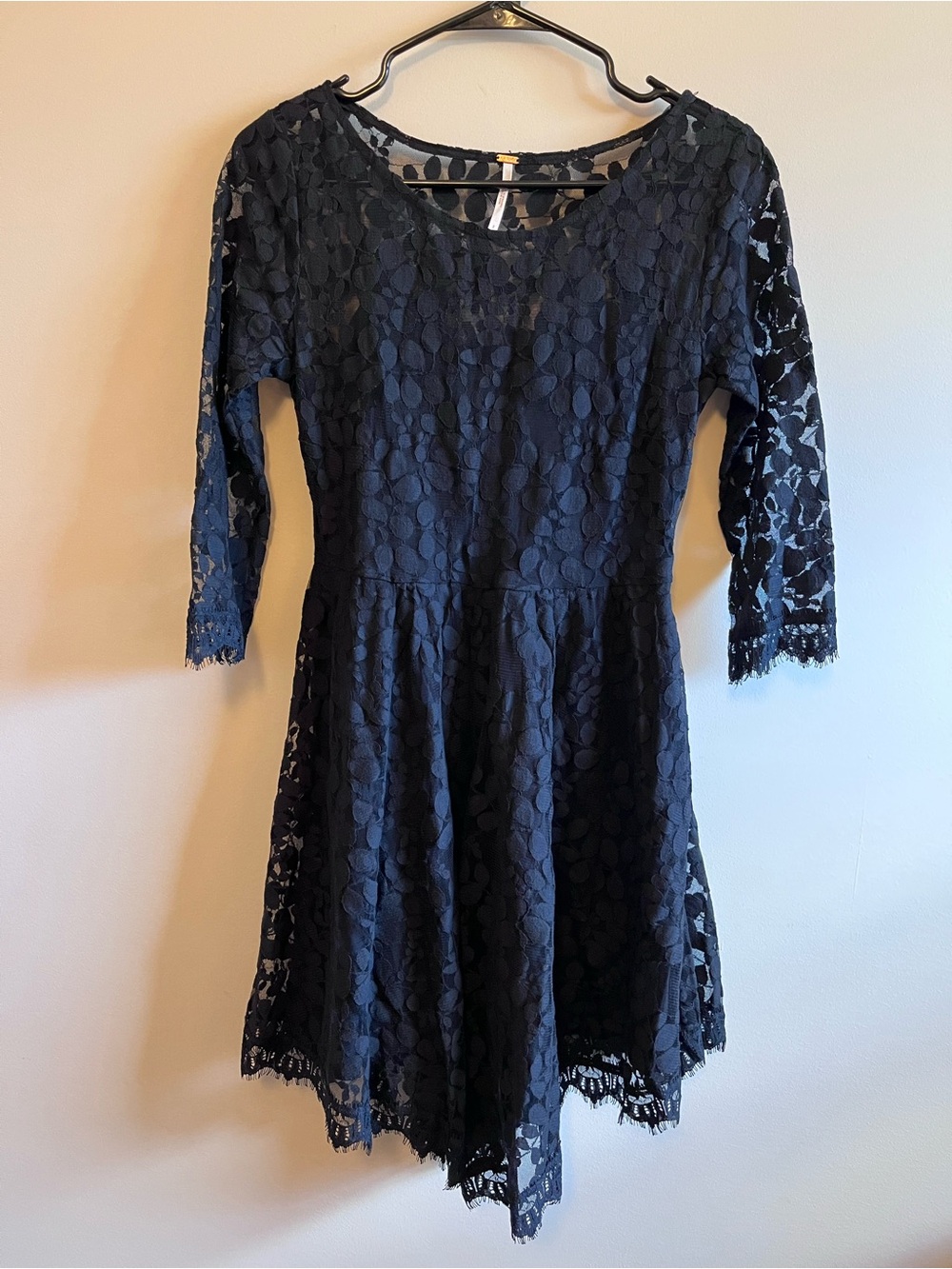 Free People Black Lace Fit-and-Flare Dress